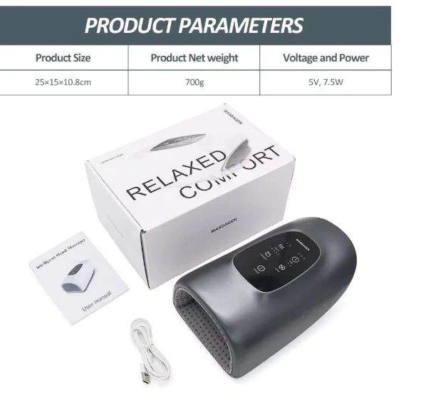 Electric Hand Massager with Heat & Air Compression – Ergonomic Design